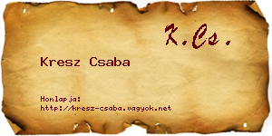 Kresz Csaba névjegykártya