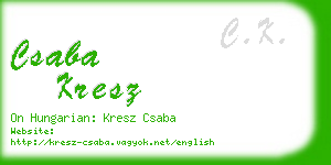 csaba kresz business card